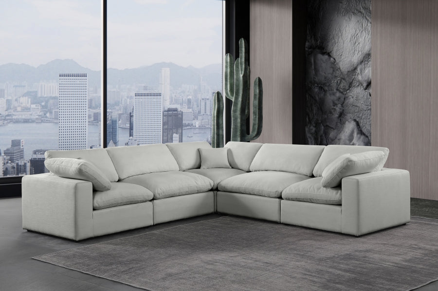 Meridian Furniture Comfy Linen Textured Fabric Sectional