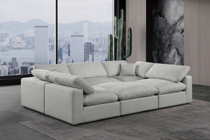 Meridian Furniture Comfy Linen Textured Fabric Sectional