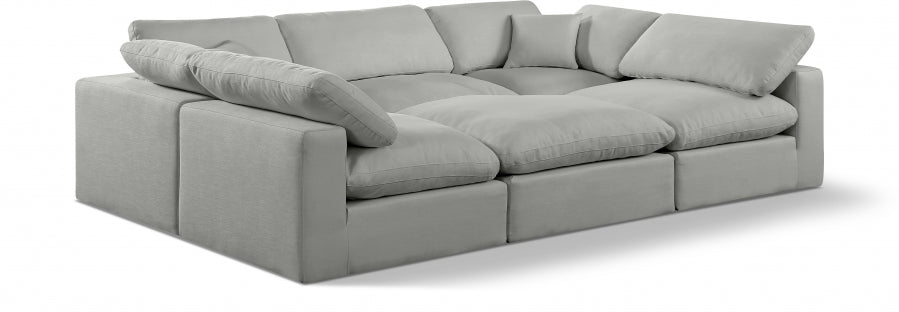 Meridian Furniture Comfy Linen Textured Fabric Sectional