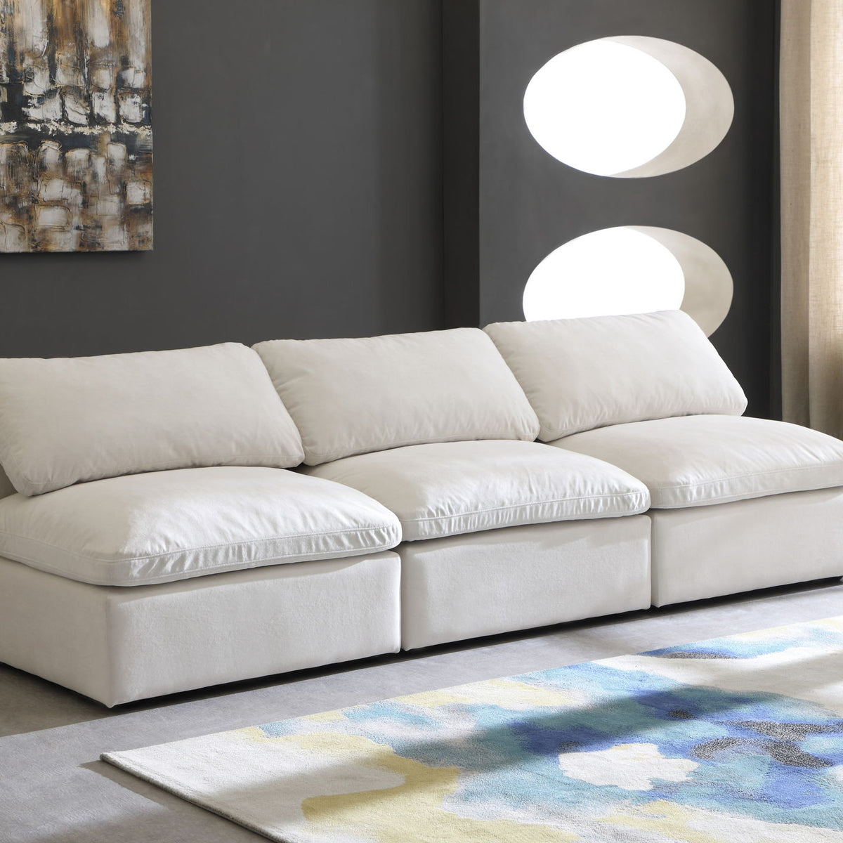 Plush - Modular Armless 3 Seat Sofa