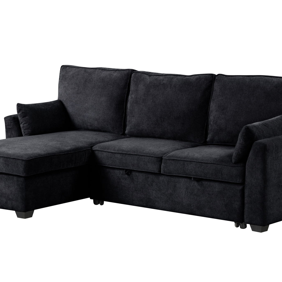 Ember - 92"W Fabric Sleeper Sectional with Reversible Storage Chaise