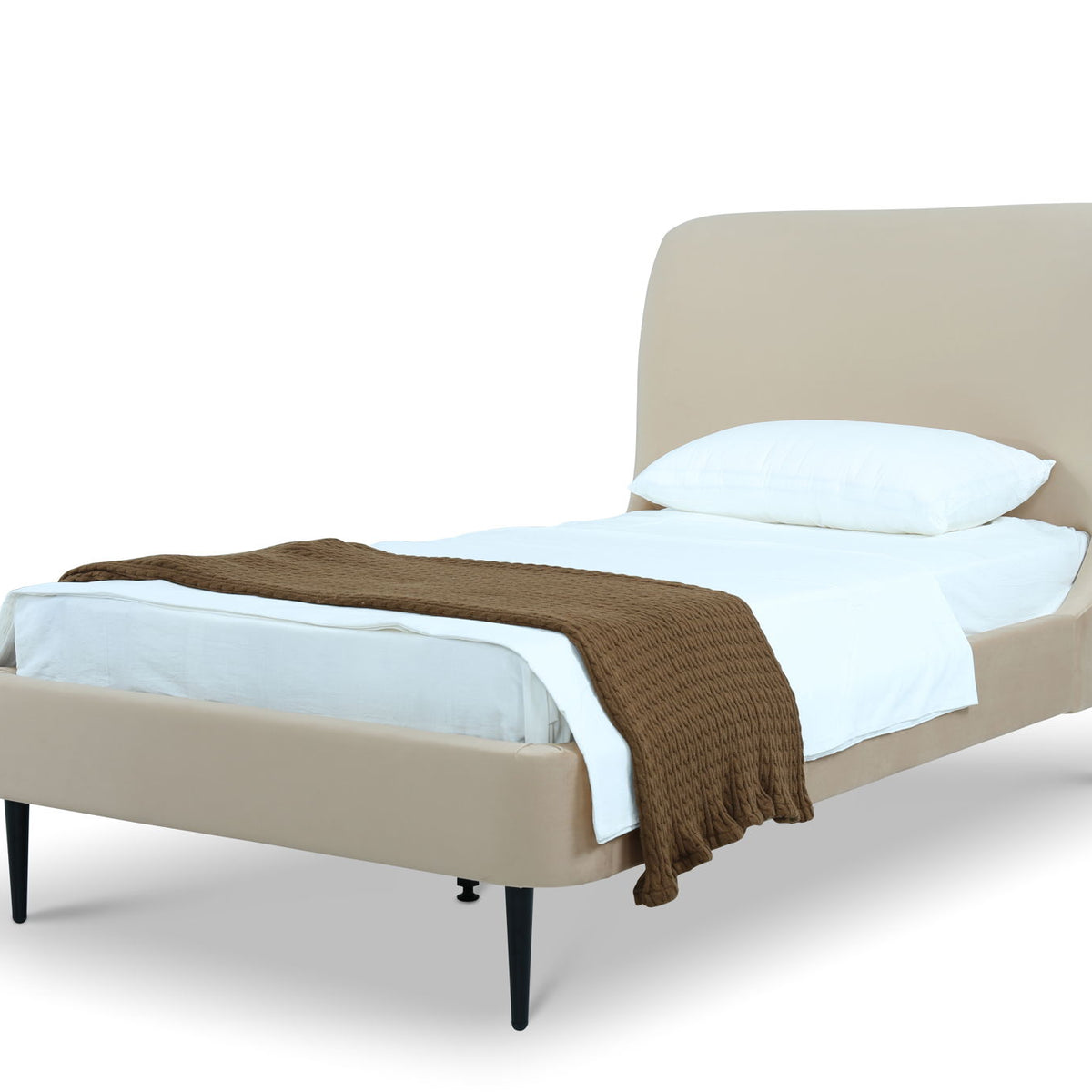 Heather - Twin Bed - Taupe And Black