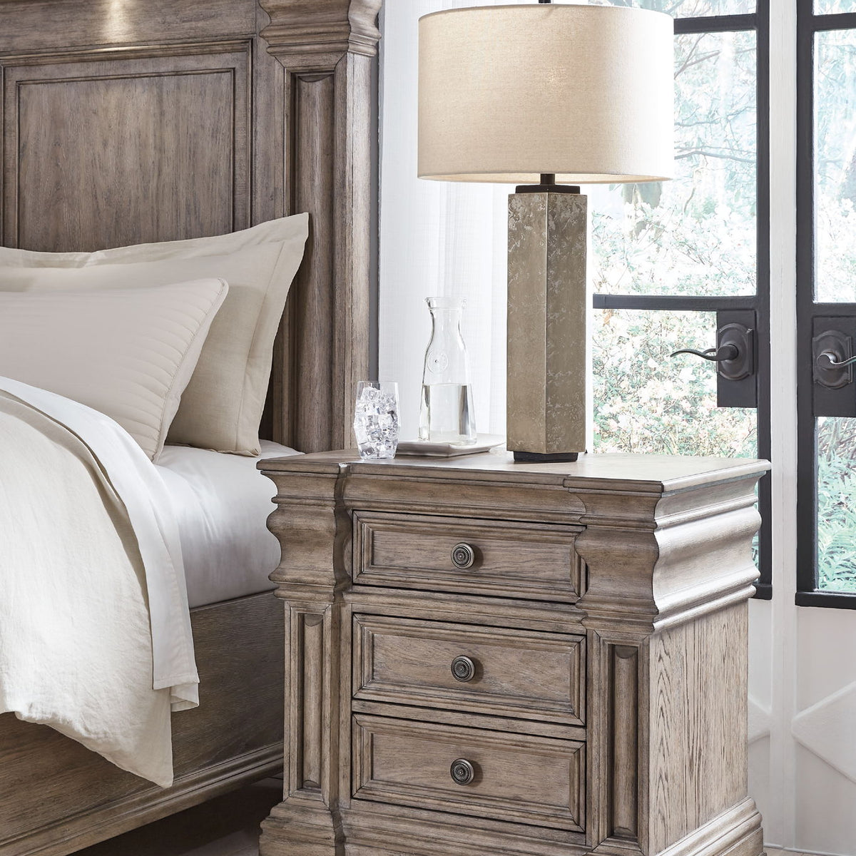 Blairhurst - Three Drawer Night Stand - Light Grayish Brown