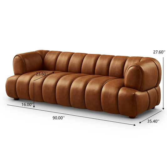 Jasmin - Upholstered Sofa - Cognac / Tan