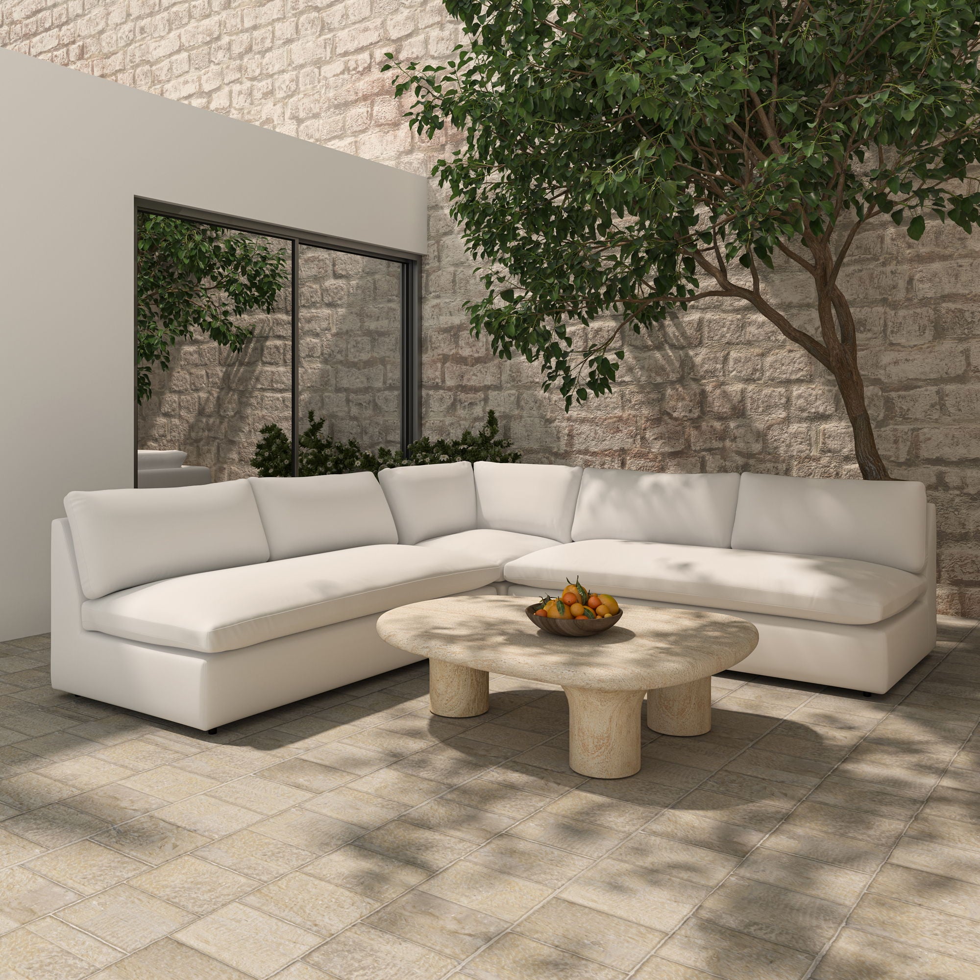 Miles - 5 Piece Outdoor Modular - White
