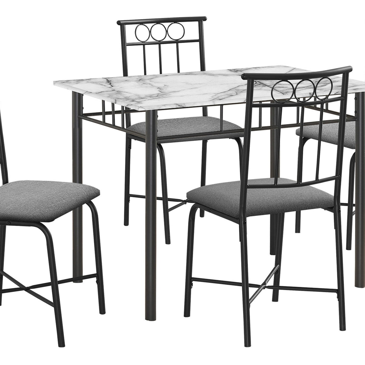 5 Pieces Dining Table Set, Small, Rectangular