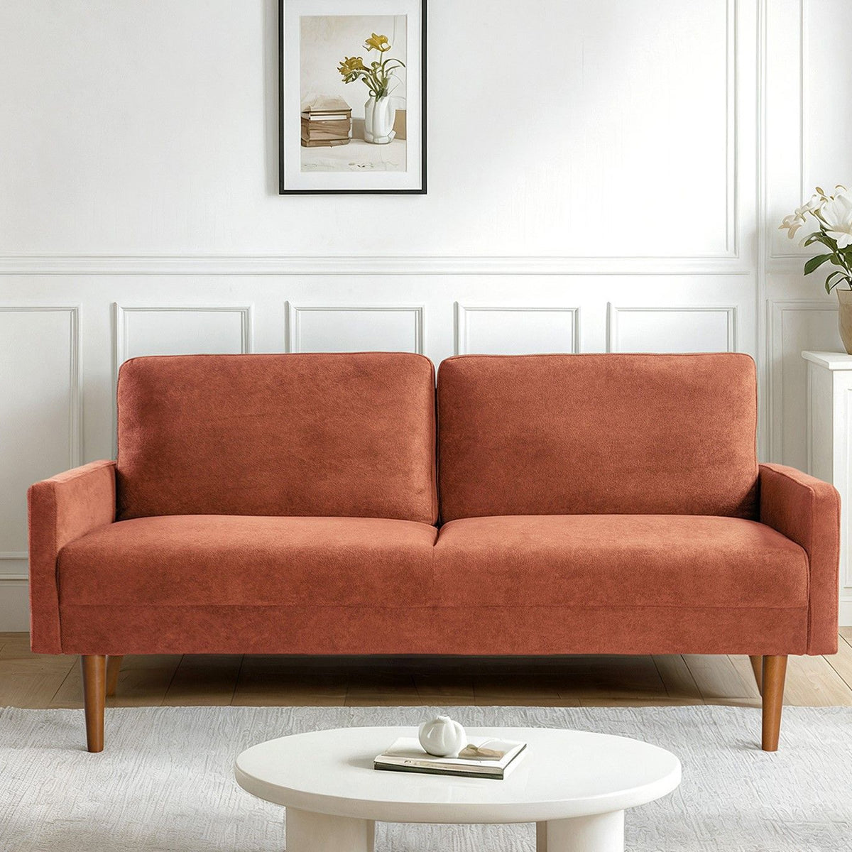 Sofa, European Style With Sleek Design, Modern & Vintage Flair, Upholstered 3 Seater Couch