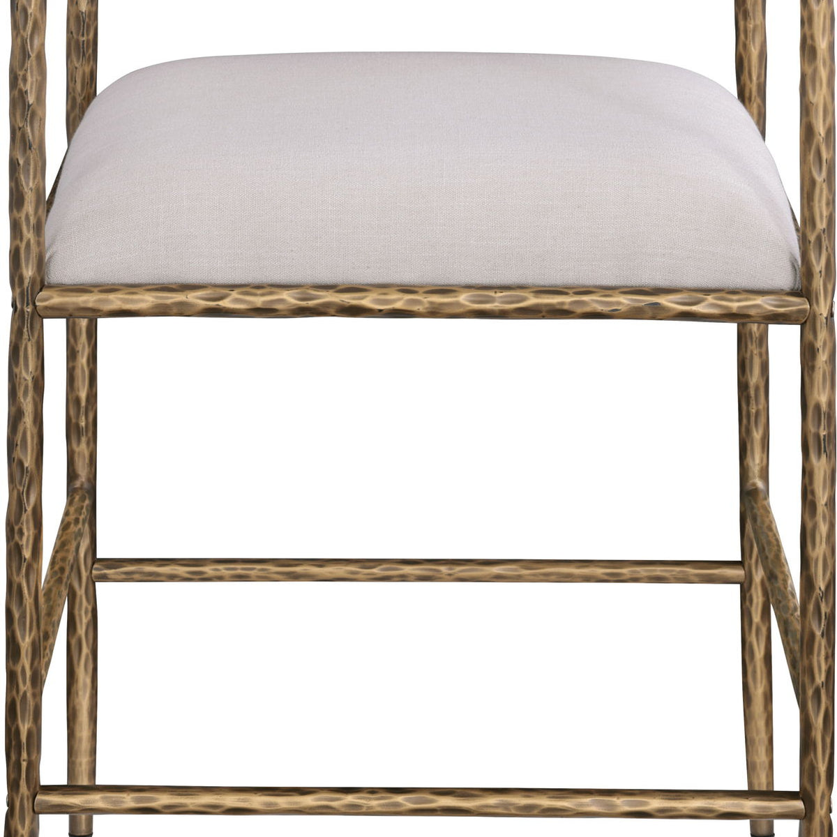 Axis - Linen Textured Beige Fabric Upholstered Counter Stool (Set of 2)