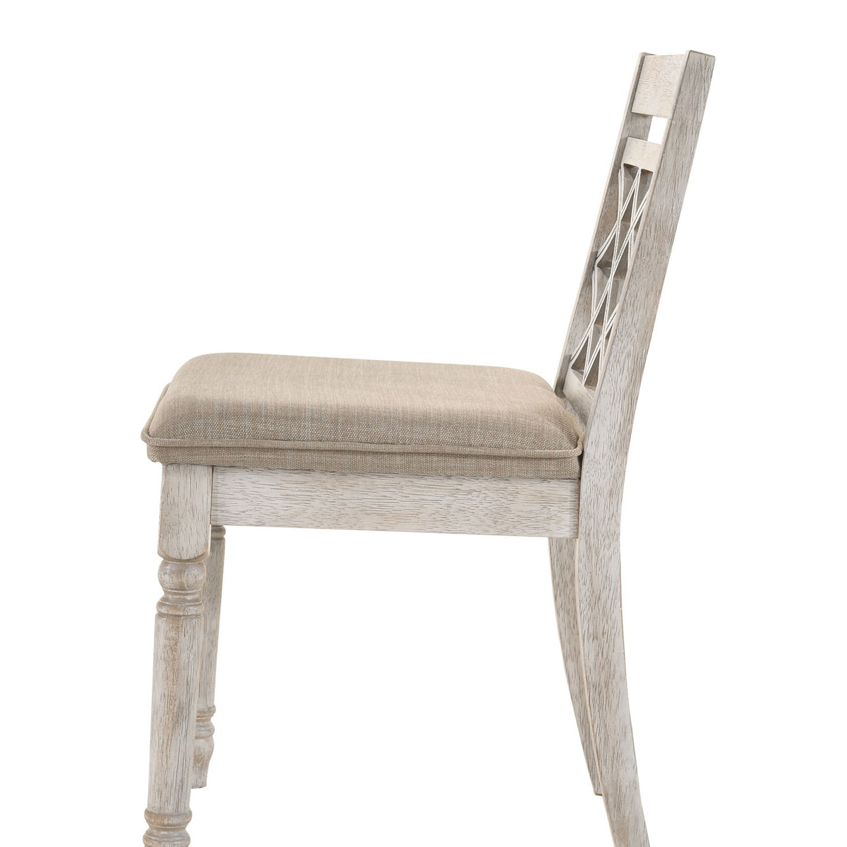 Havanna - Wide Contemporary Fabric Chair With Cushion (Set of 2) - Off White