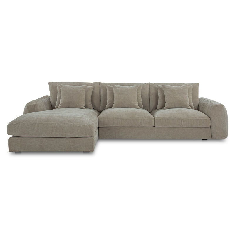 Berga - Sectional Pebble Left Stationary Sofa - Gray