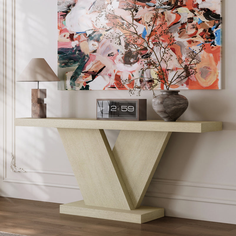 Console Table Oak 66-inch