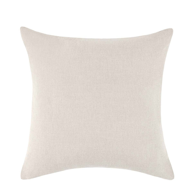 Natural square throw pillow with plain woven fabric front, no visible embroidery