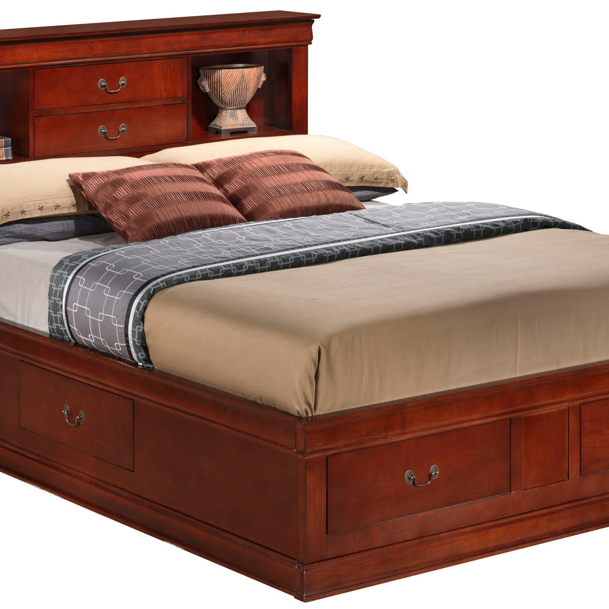 Louis Phillipe - Bookcase Storage Bed