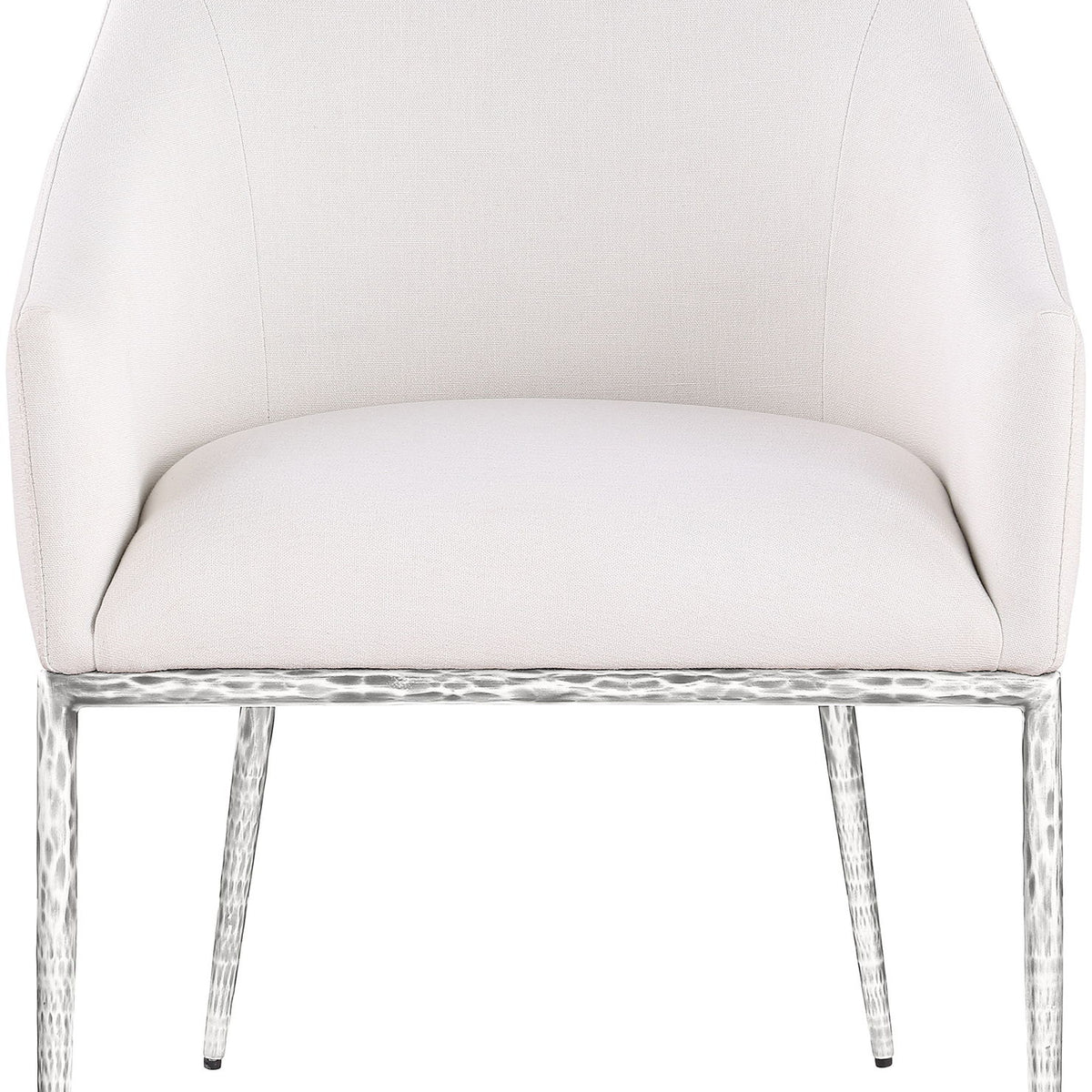 Ferro - Upholstered Dining Arm Chair With Brushed Silver Legs