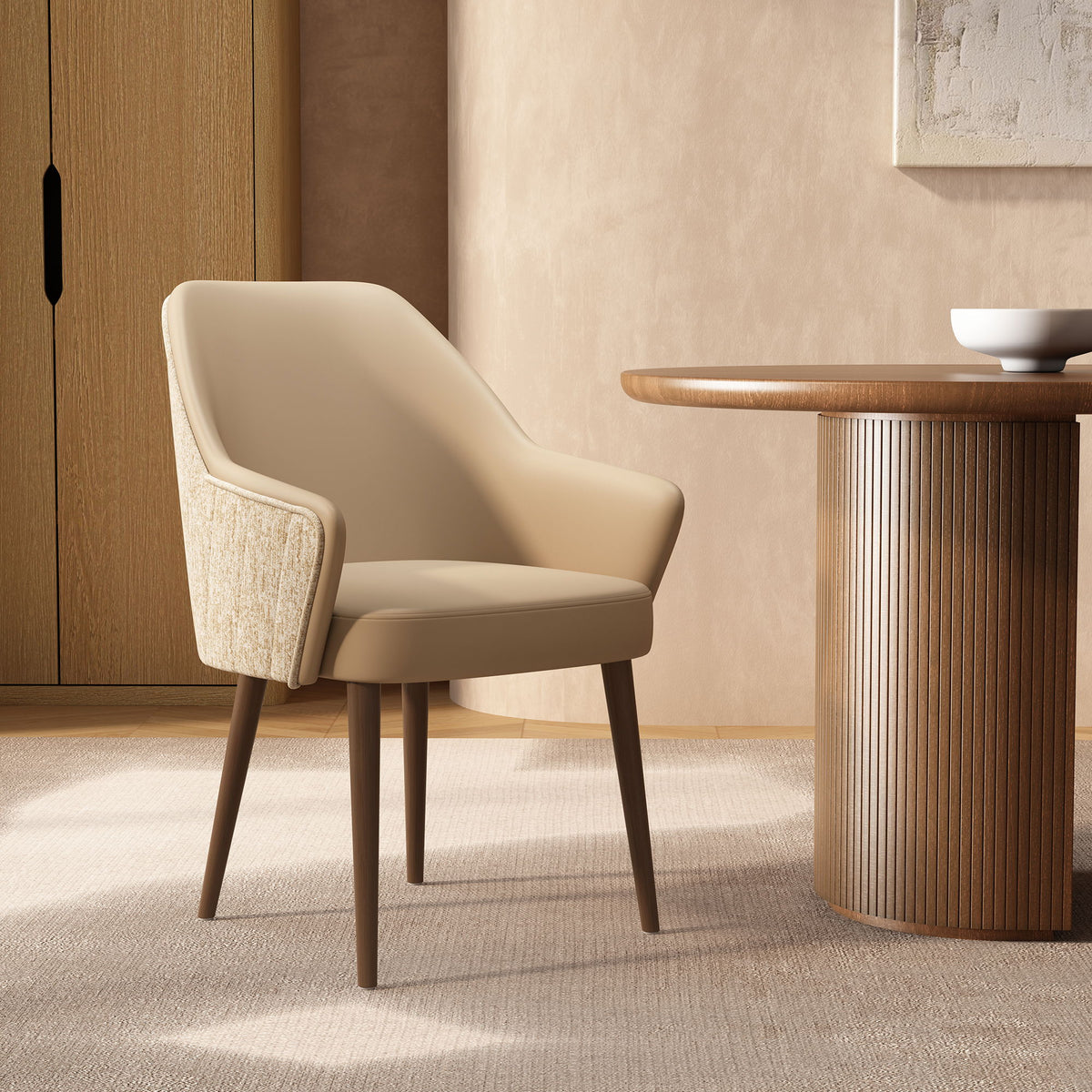 Manhattan Solace - Wood Upholstered Dining Armchair