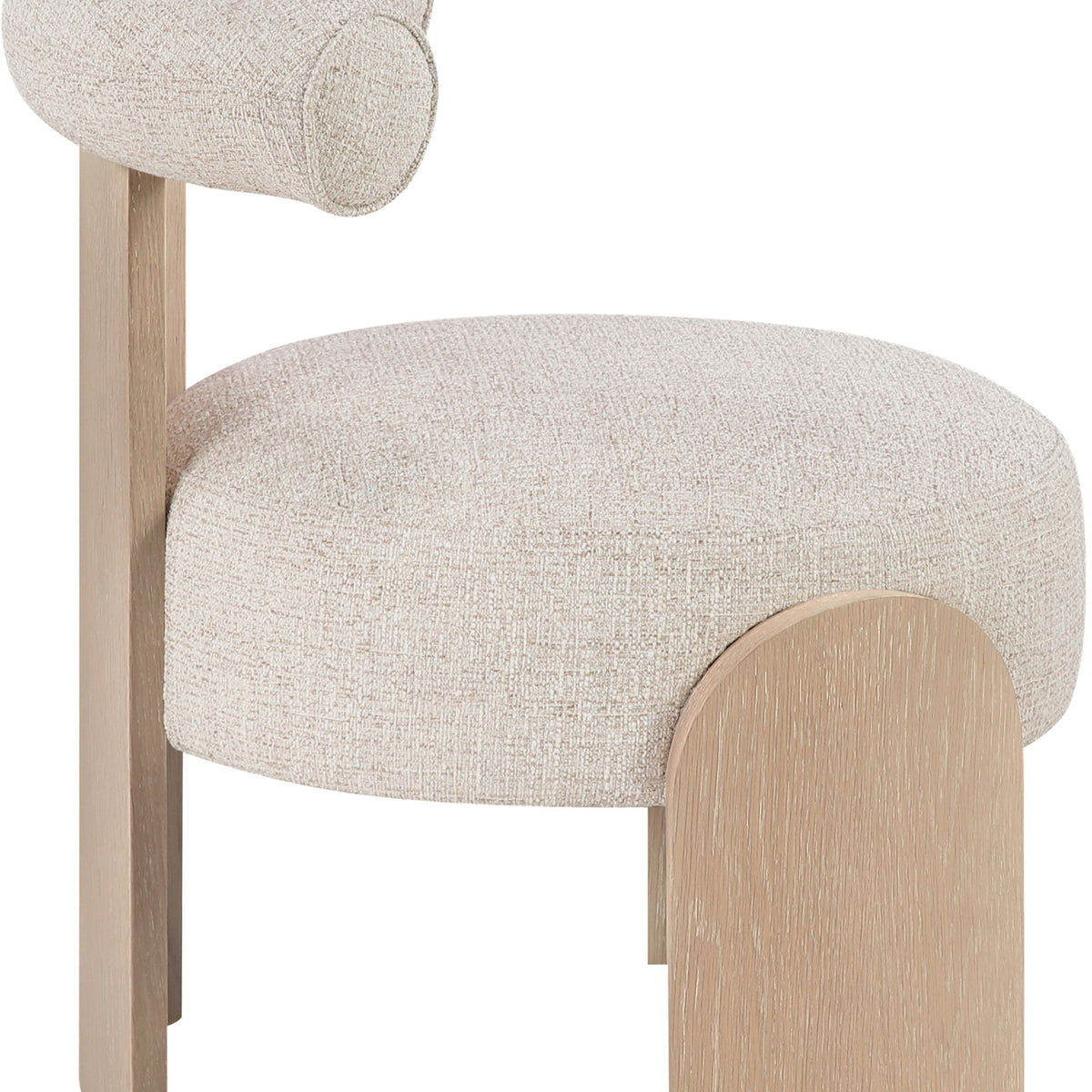 Calder - Linen Textured Fabric Upholstered Accent Chair - Painted Natural Base