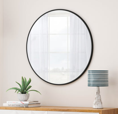 Wall Mirror Wall Mount Option Black 36-inch