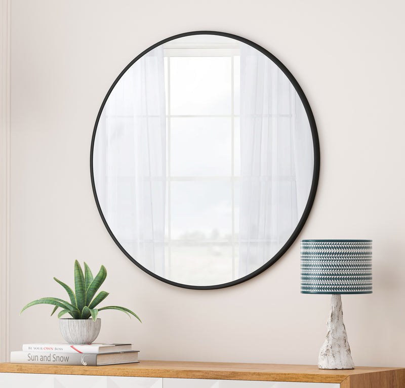 Wall Mirror Wall Mount Option Black 36-inch
