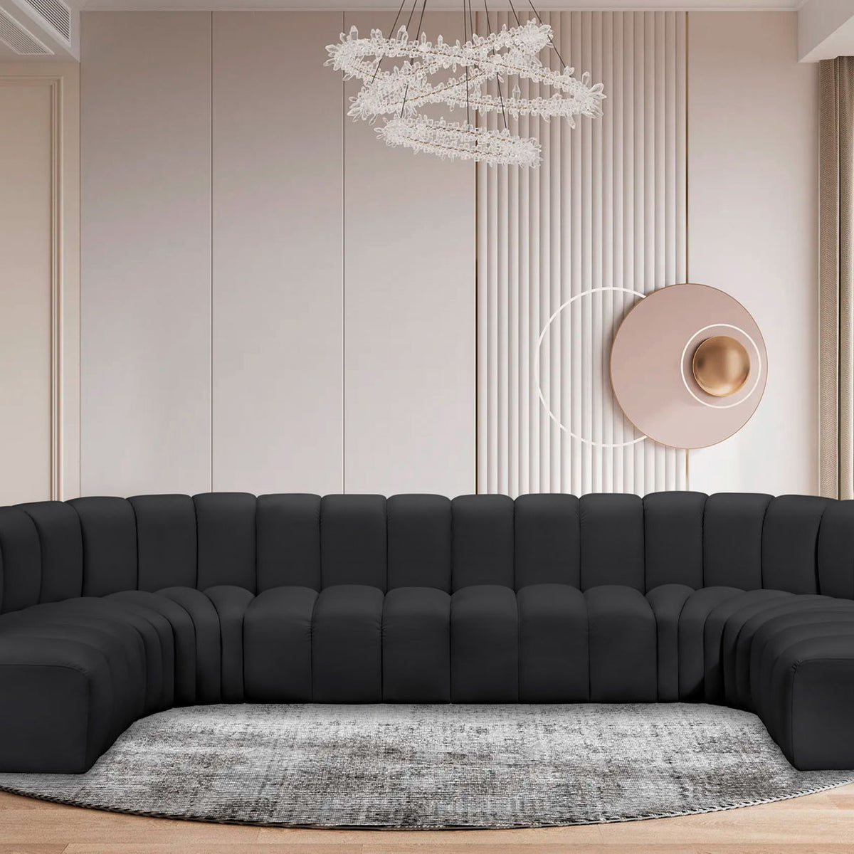 Arc - Faux Leather Modular U-Shaped Sectional