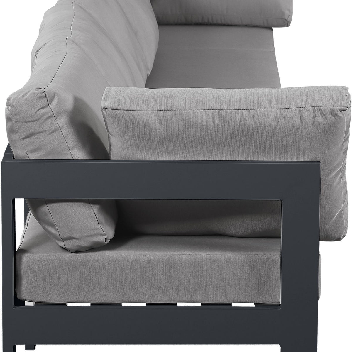 Nizuc - Outdoor Patio 5 Seat Modular Sofa With Gray Frame