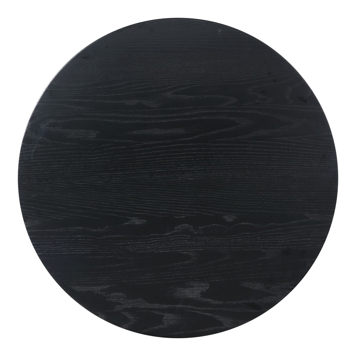 Round black woodgrain counter table top, dark finish