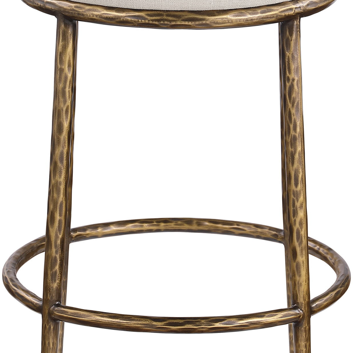 Ferro - Upholstered Backless Counter Stool With Brushed Gold Base