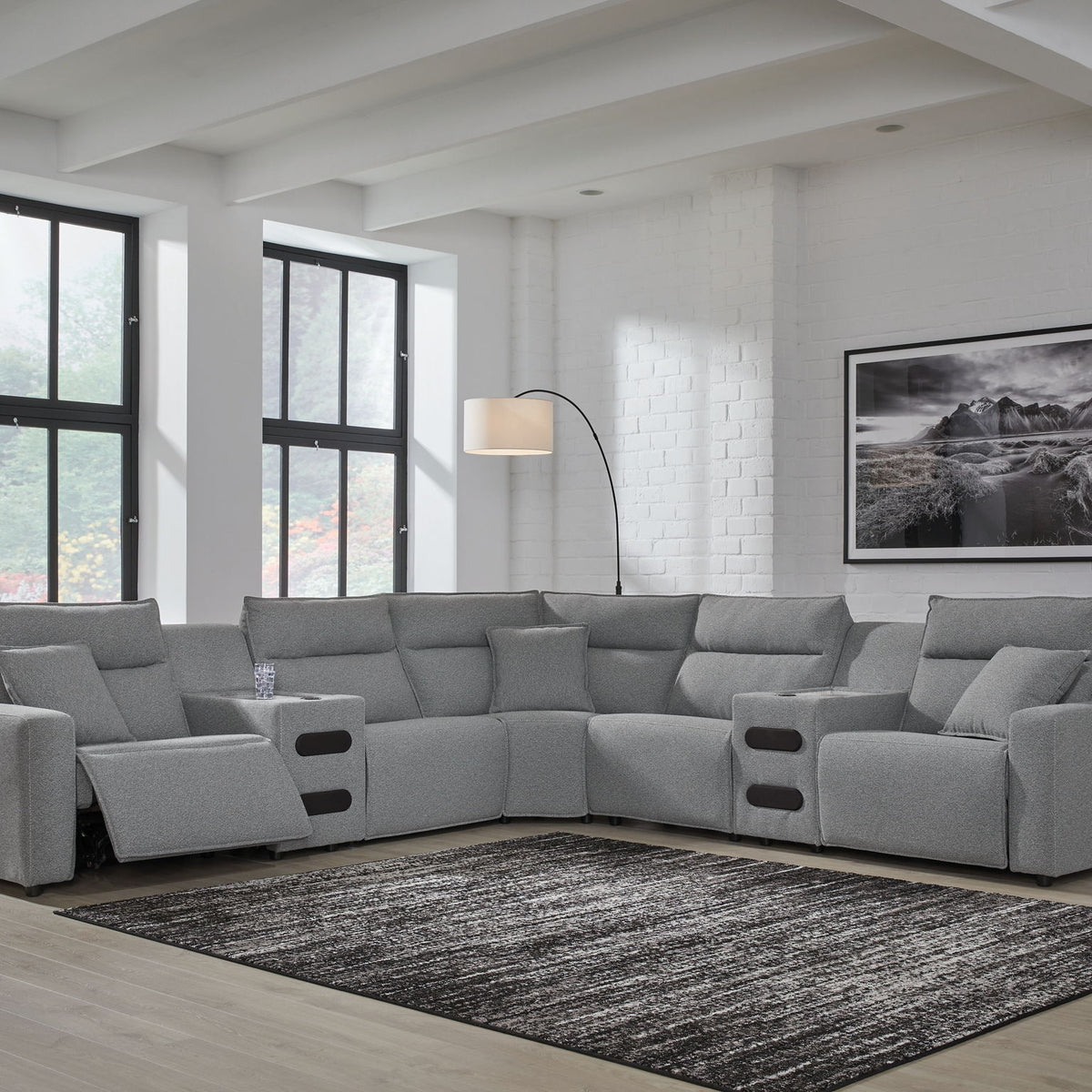 ModMax II - Salt And Pepper - Reclining Sectional