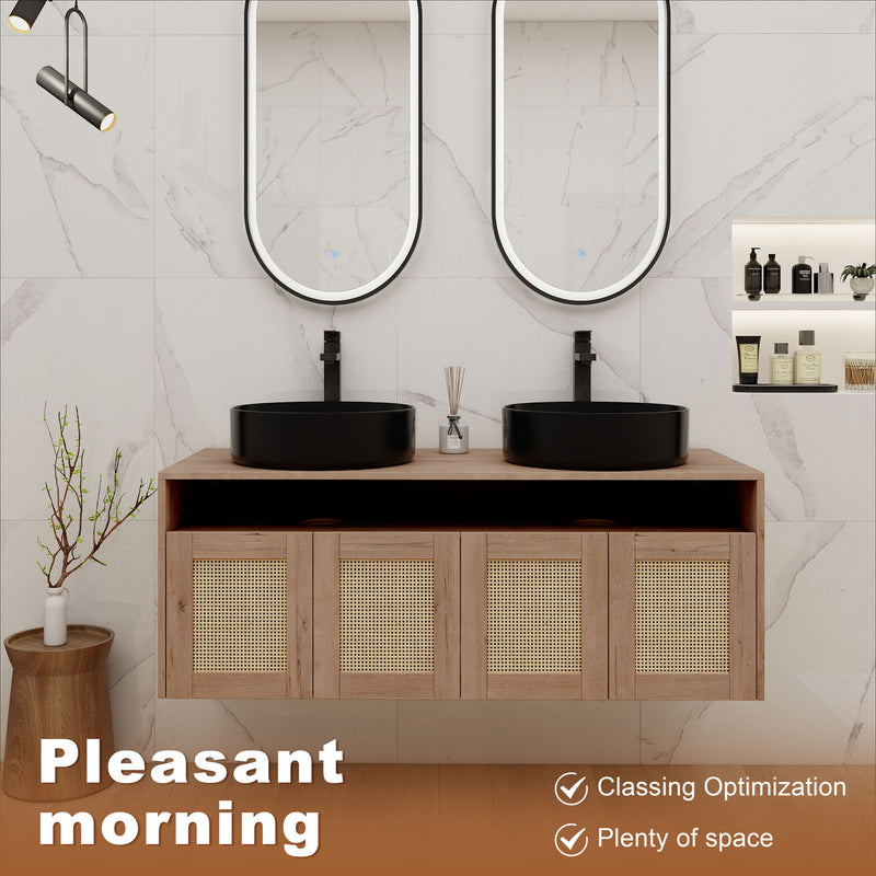 Bathroom Vanity & Art Sink, 2 Soft Close Doors, Float Mounting Design