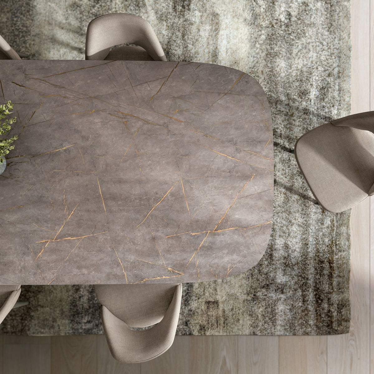 Hexagon - Dining Table - Dark Brown / Black