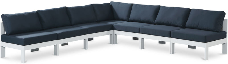 Nizuc - Outdoor Patio 7 Piece Modular Sectional With White Frame
