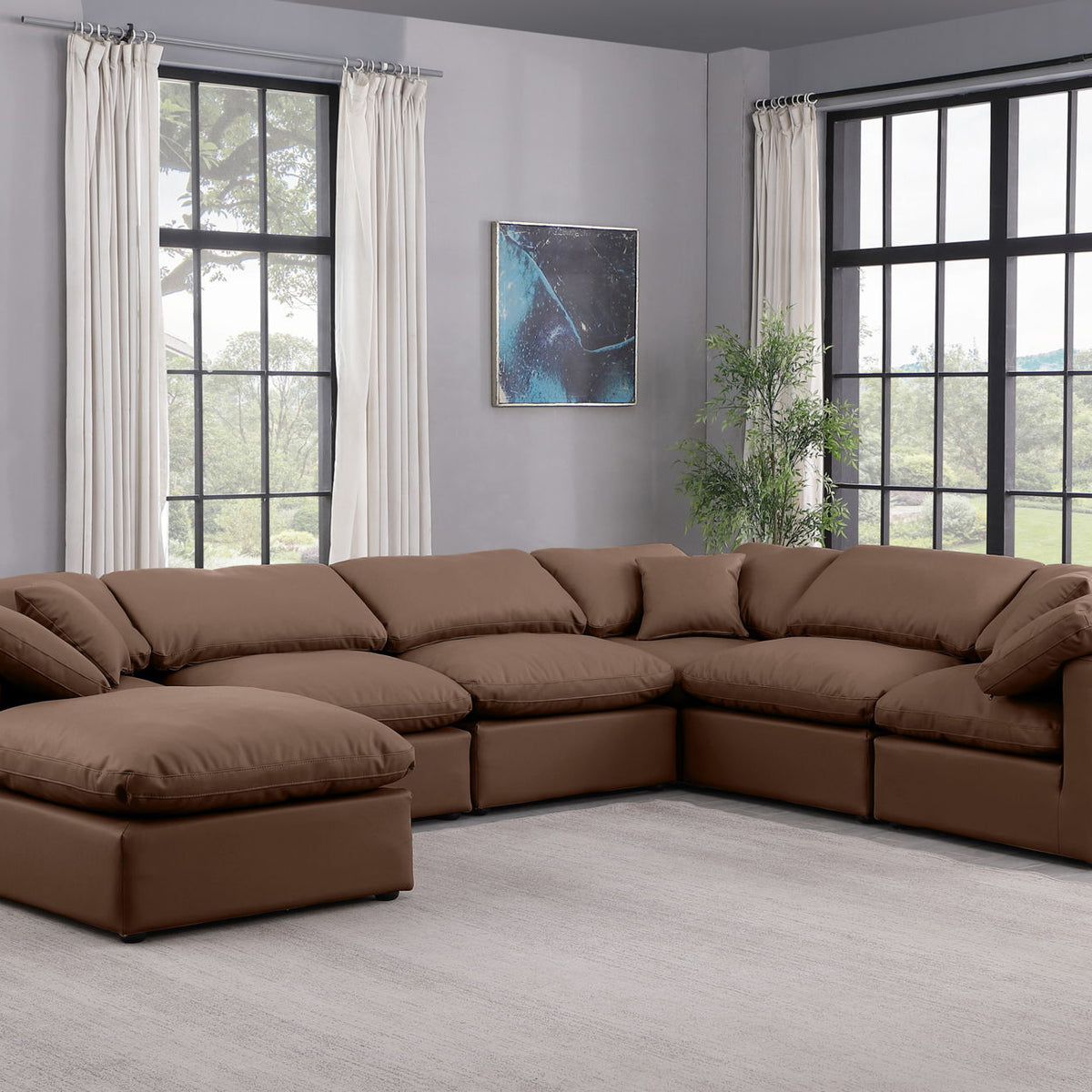 Indulge - Faux Leather 7 Piece Modular Sectional