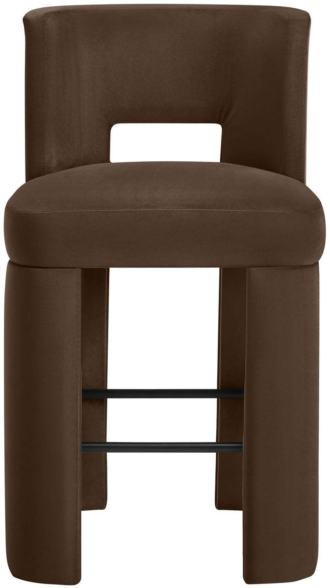 Zuno - Velvet Performance Fabric Upholstered Bar Stool (Set of 2)
