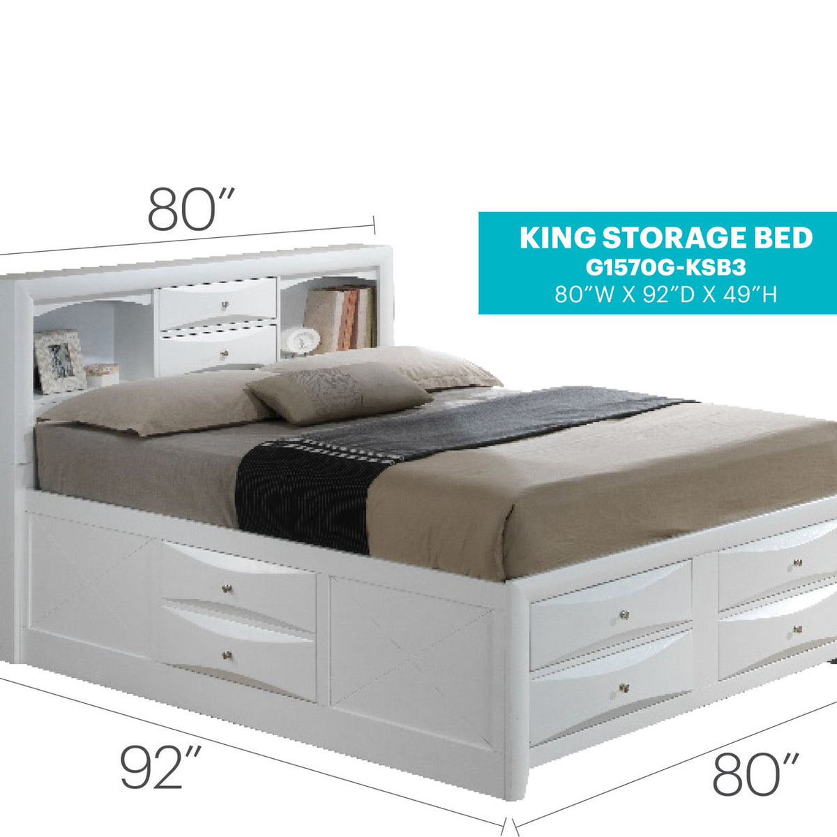 Marilla - Storage Bed With Bookcase Headboard