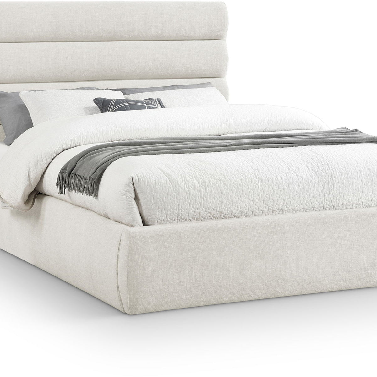 Adam - Linen Fabric Bed With 52" Headboard