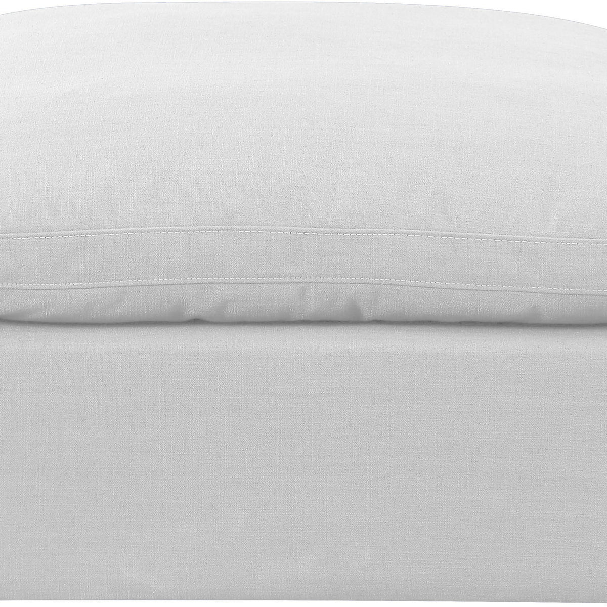 Indulge - Linen Ottoman - White