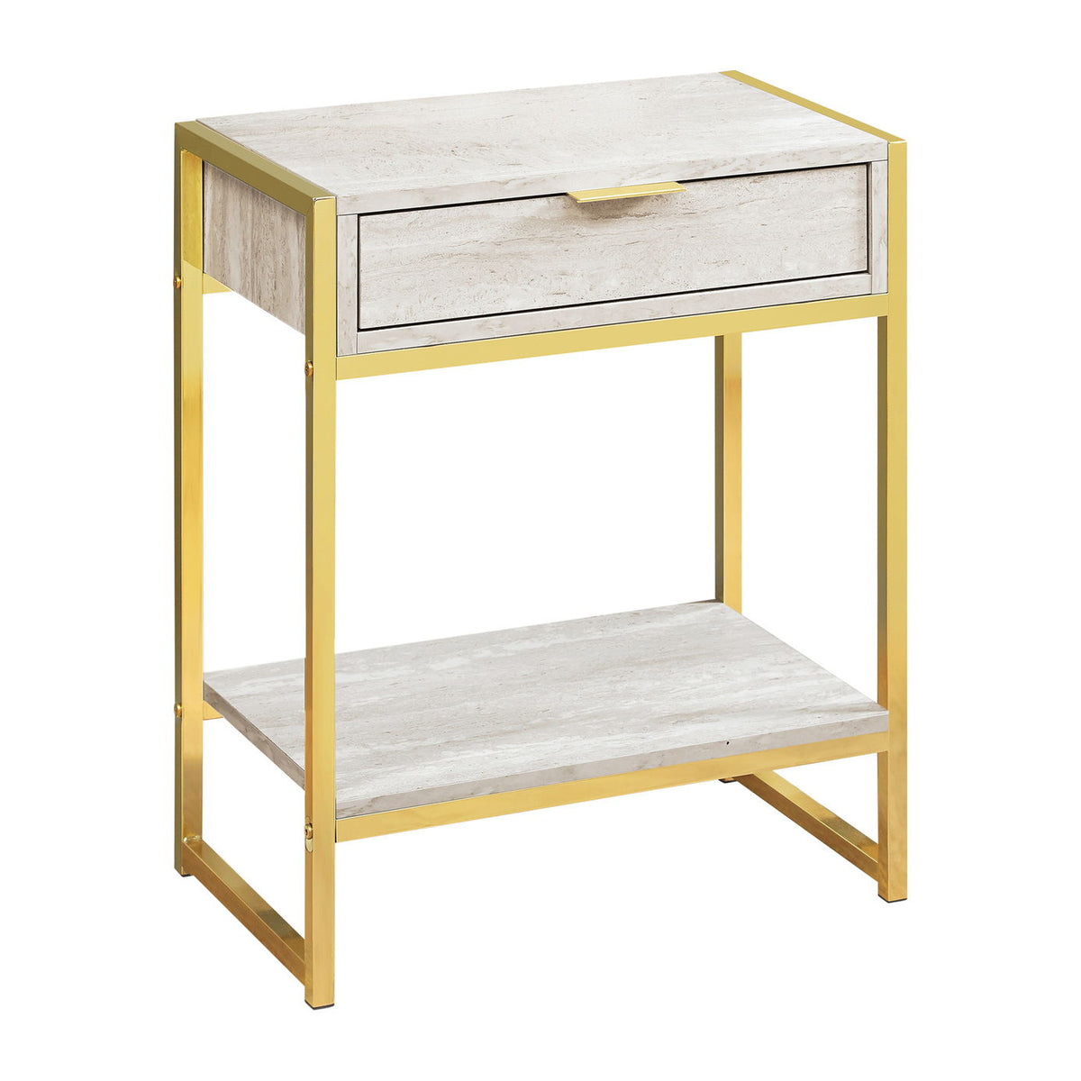 Accent Side Table, Storage Drawer, Spacious Tabletop