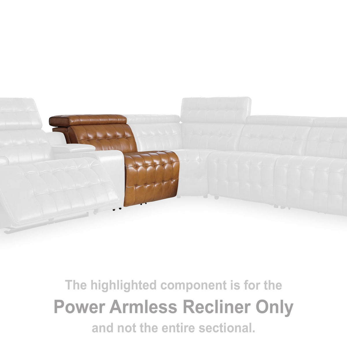 Temmpton - Power Armless Recliner With Adj Headrest - Chocolate