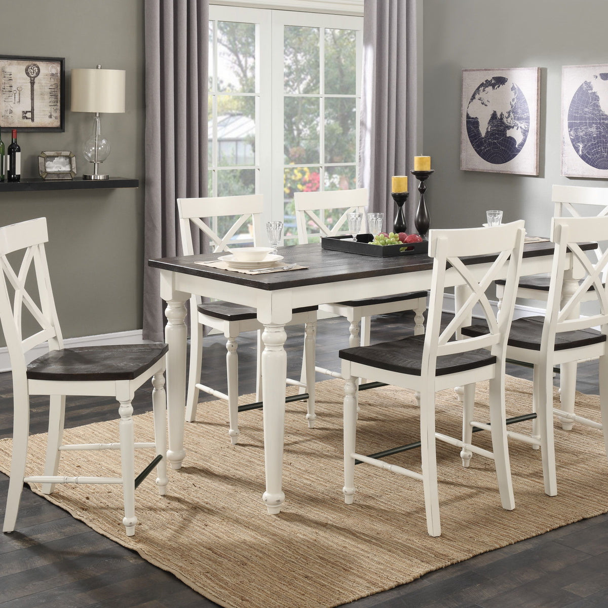Mountina - Gathering Dining Table With Leaf - Brown / White