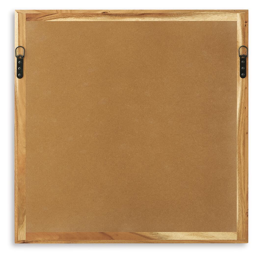 Brown wooden wall decor backing board with hanging hardware on sides