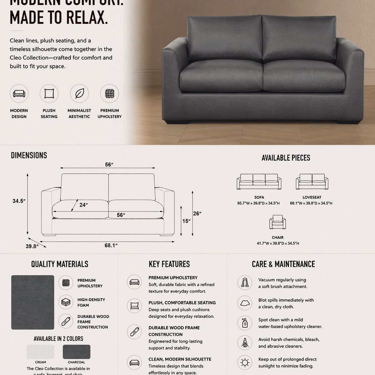 Manhattan Cleo - Upholstered Loveseat