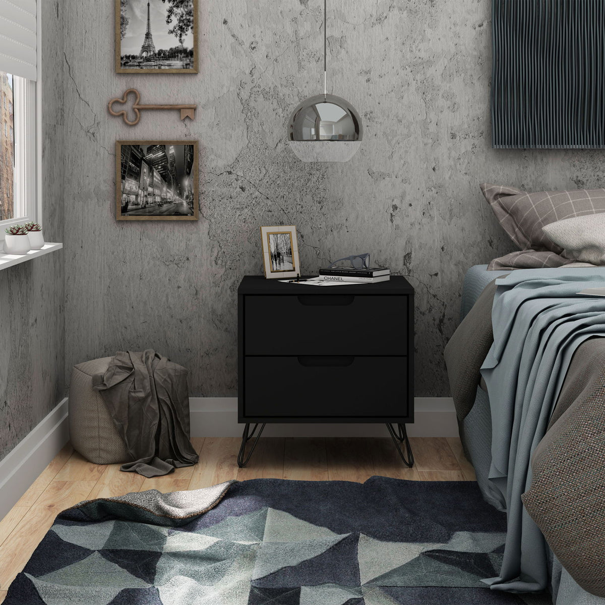 Manhattan Rockefeller - 2-Drawer Nightstand