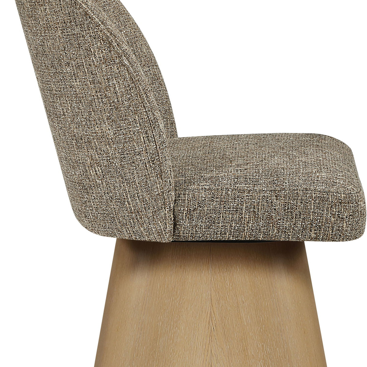 Marlowe - Linen Textured Fabric Upholstered Swivel Dining Side Chair - Stained Natural