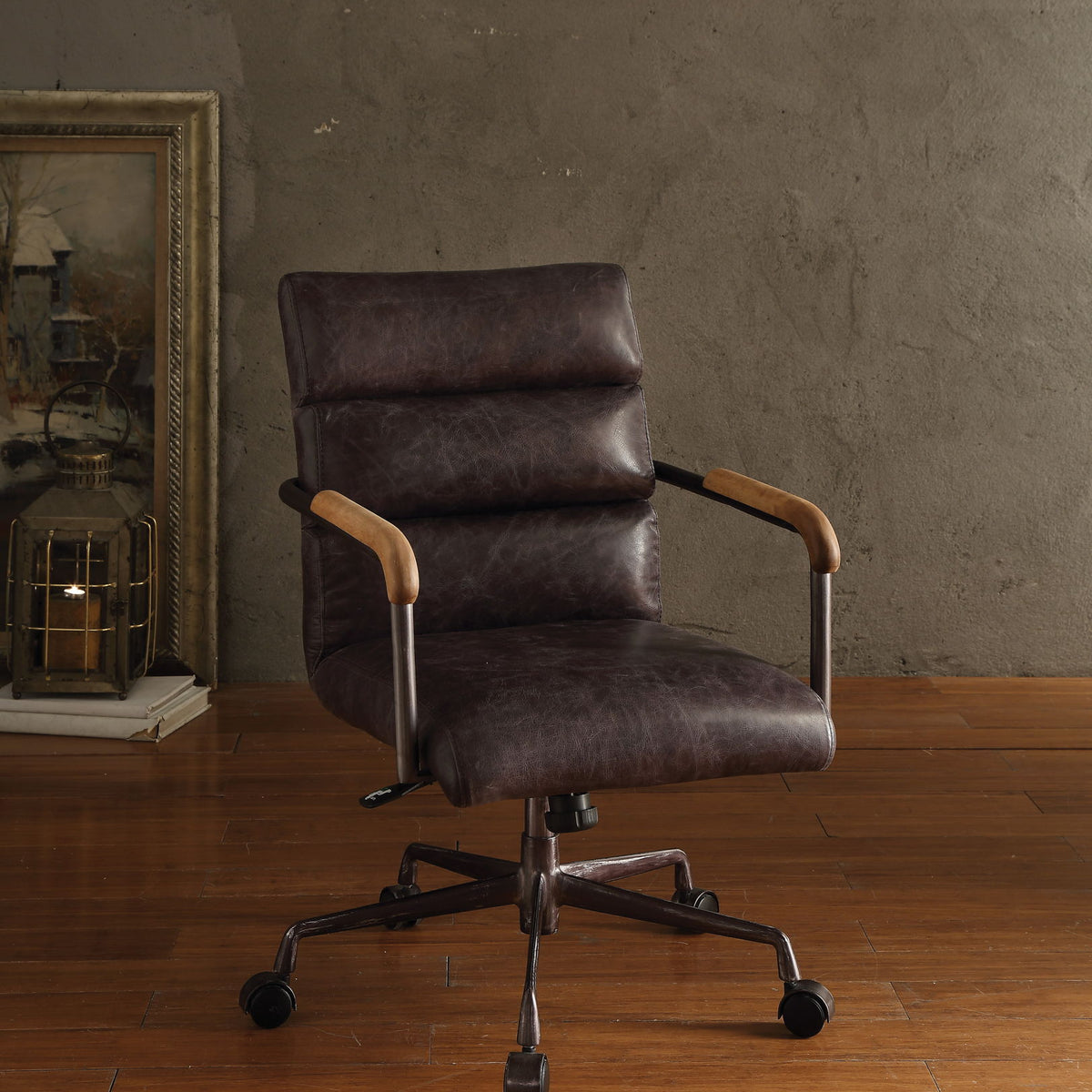 Harith - Retro Top Grain Leather Office Chair