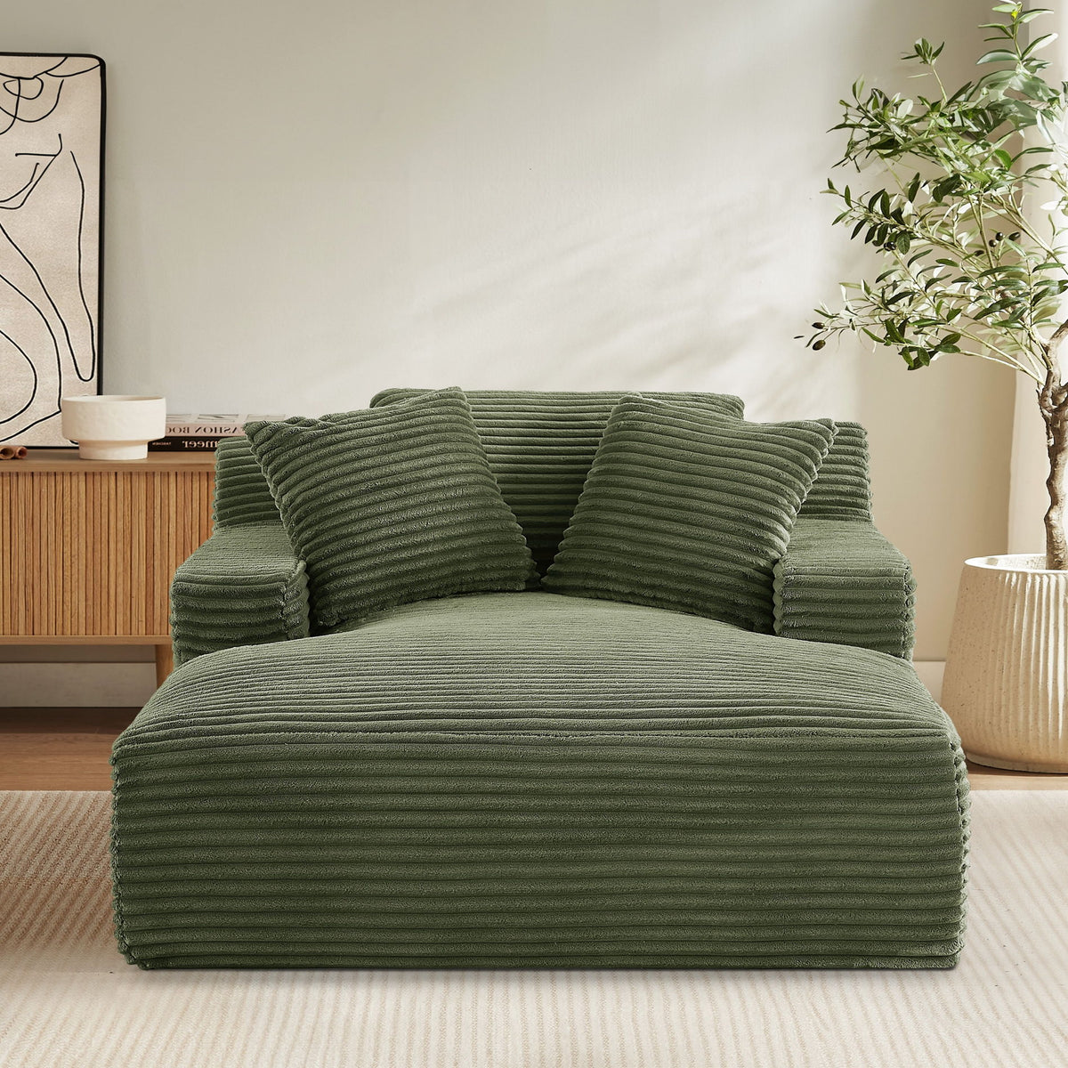Cloudline - Oversized Chaise Lounge, Modern Comfy Couch With Full Foam Cushioning, Cozy Sleeper Sofabed