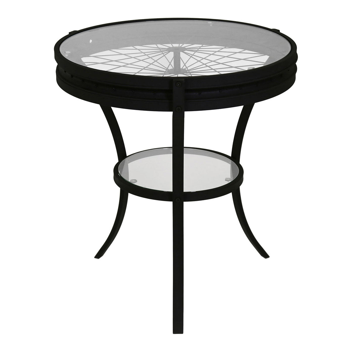 Round Accent Table, Transitional - Black