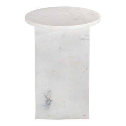 Grace - Accent Table White Marble - White