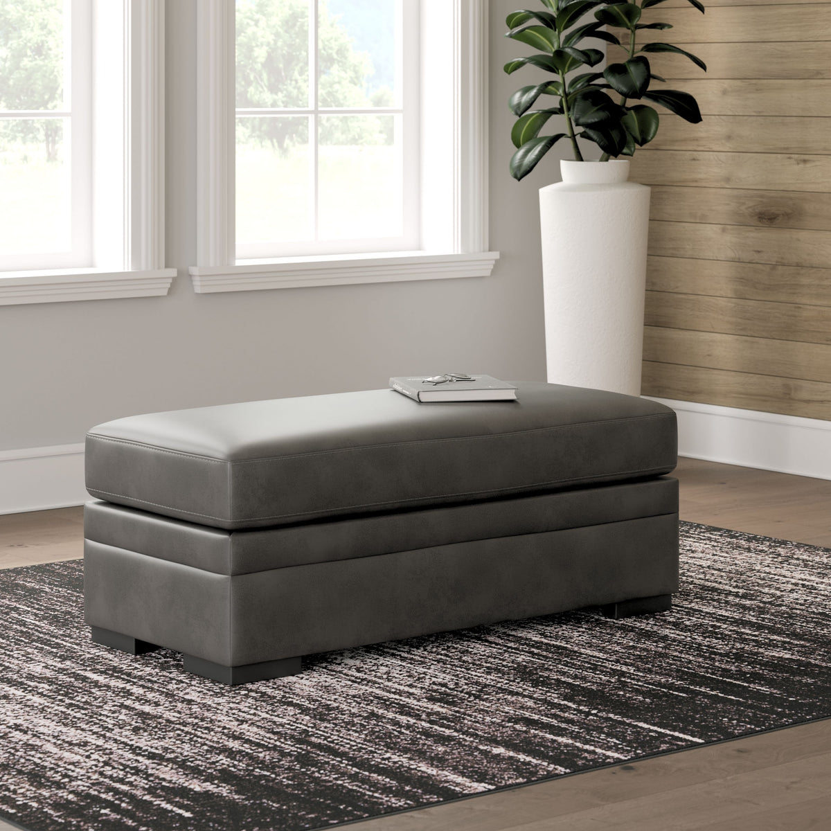 Lofton-Pike - Oversized Accent Ottoman - Shadow