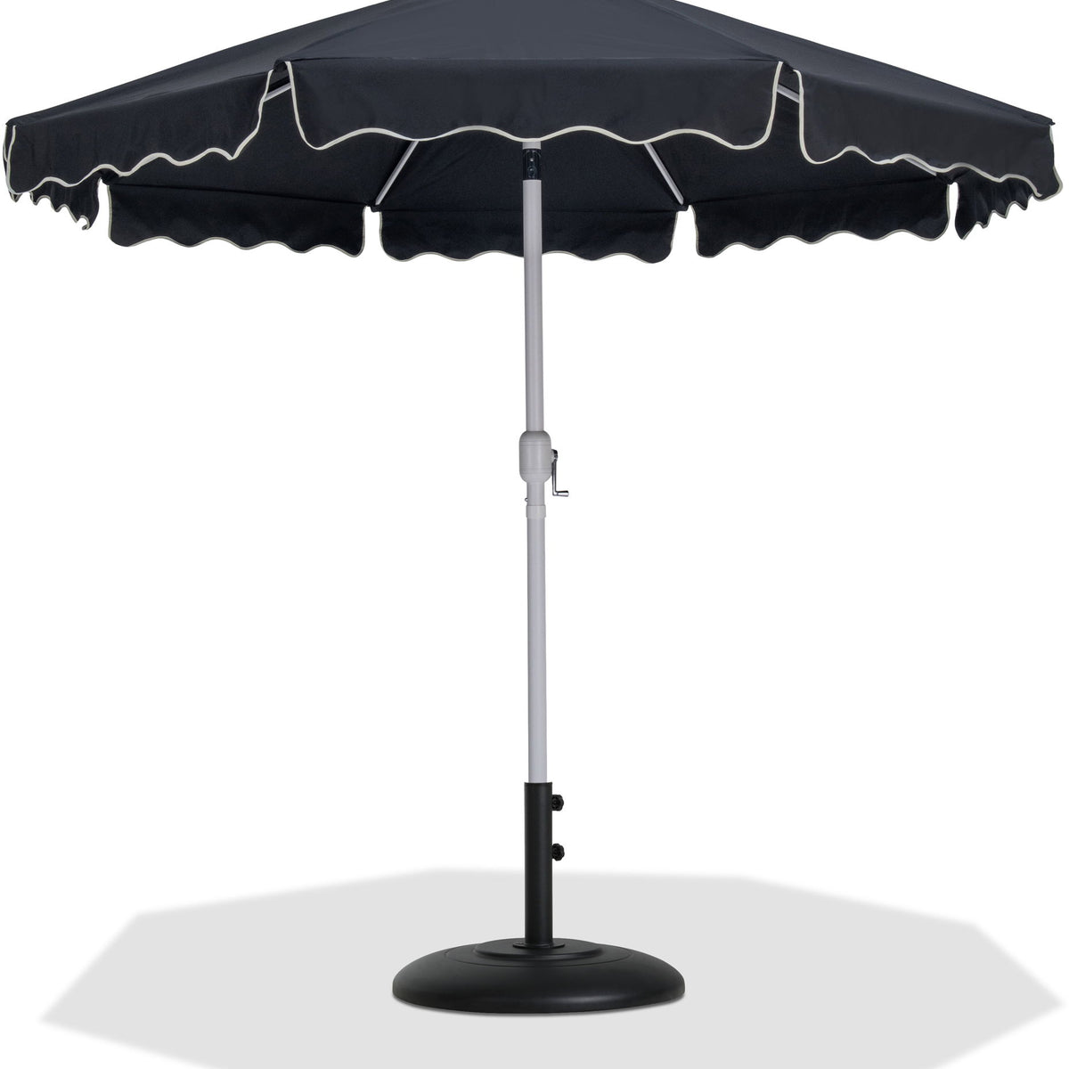 Amalfi - Patio Umbrella - Black Base / White Pole