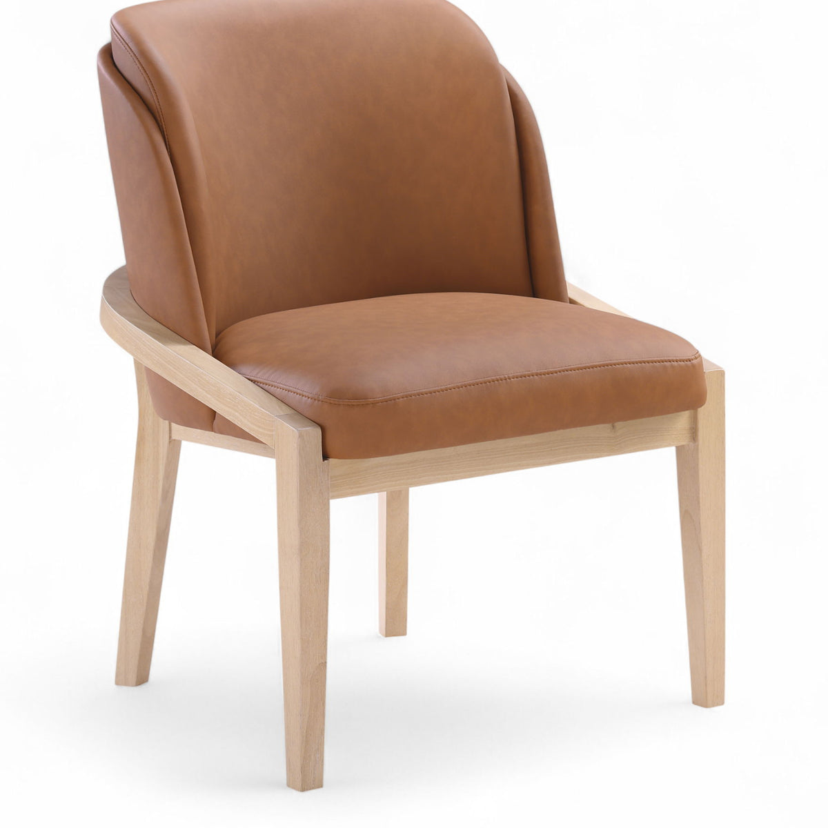 Navo - Faux Leather Upholstered Dining Chair - Natural Base