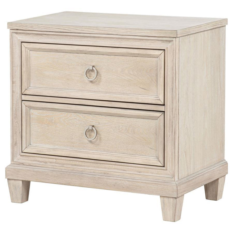 Pembroke - 2-Drawer Nightstand Bedside Table - Washed Oak